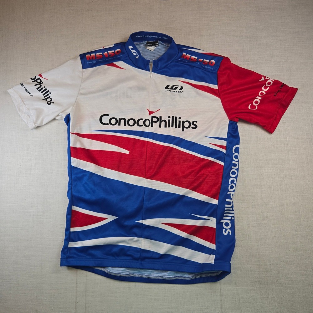 VTG Louis Garneau Cycling Jersey Small Men Blue White Red ConocoPhillips USA GUC